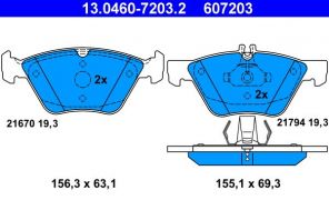 ATE 13.0460-7203.2 - Brzdové platničky -