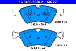ATE 13.0460-7220.2 - Brzdové platničky -