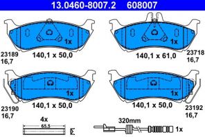 ATE 13.0460-8007.2 - Brzdové platničky -