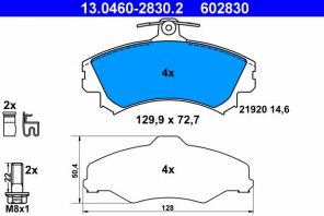 ATE 13.0460-2830.2 - Brzdové platničky -