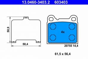 ATE 13.0460-3403.2 - Brzdové platničky -