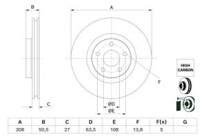Bosch 0 986 479 H51 - Brzdový kotúč -
