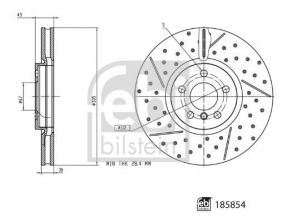 Febi 185854 - Brzdový kotúč -