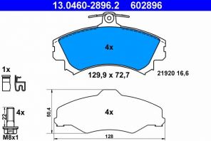 ATE 13.0460-2896.2 - Brzdové platničky -