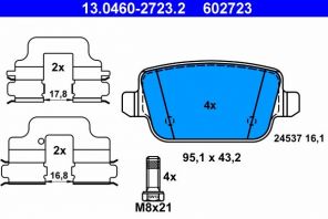 ATE 13.0460-2723.2 - Brzdové platničky -