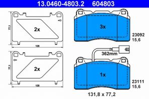 ATE 13.0460-4803.2 - Brzdové platničky -