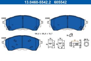 ATE 13.0460-5542.2 - Brzdové platničky -