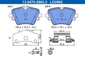 ATE 13.0470-2662.2 - Brzdové platničky -