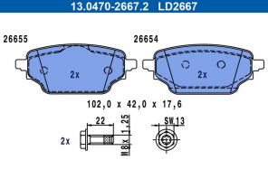 ATE 13.0470-2667.2 - Brzdové platničky -