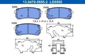 ATE 13.0470-5555.2 - Brzdové platničky -