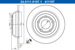 ATE 24.0111-0197.1 - Brzdový kotúč -