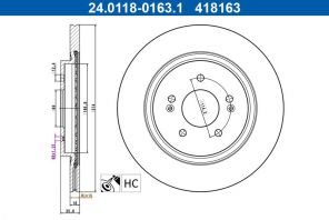 ATE 24.0118-0163.1 - Brzdový kotúč -