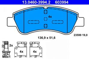 ATE 13.0460-3994.2 - Brzdové platničky -