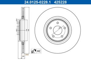 ATE 24.0125-0228.1 - Brzdový kotúč -