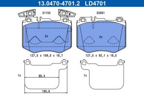 ATE 13.0470-4701.2 - Brzdové platničky -