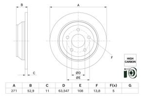 Bosch 0 986 479 H55 - Brzdový kotúč -