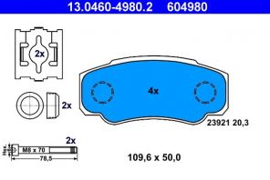 ATE 13.0460-4980.2 - Brzdové platničky -
