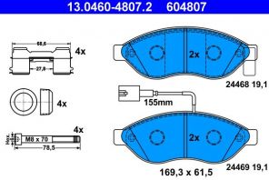 ATE 13.0460-4807.2 - Brzdové platničky -