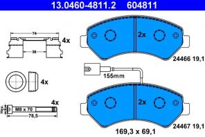 ATE 13.0460-4811.2 - Brzdové platničky -