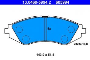 ATE 13.0460-5994.2 - Brzdové platničky -