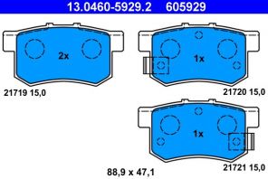 ATE 13.0460-5929.2 - Brzdové platničky -