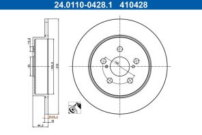 ATE 24.0110-0428.1 - Brzdový kotúč -