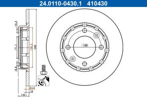 ATE 24.0110-0430.1 - Brzdový kotúč -