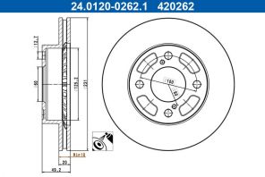 ATE 24.0120-0262.1 - Brzdový kotúč -