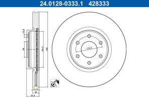 ATE 24.0128-0333.1 - Brzdový kotúč -