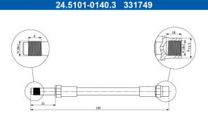ATE 24.5101-0140.3 - Brzdová hadica -