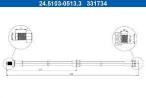 ATE 24.5103-0513.3 - Brzdová hadica -