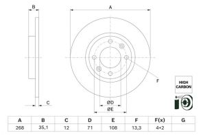 Bosch 0 986 479 H54 - Brzdový kotúč -