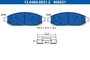 ATE 13.0460-8021.2 - Brzdové platničky -