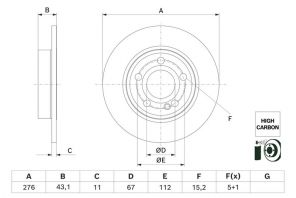 Bosch 0 986 479 H60 - Brzdový kotúč -