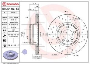 Brembo 09.C116.1X - Brzdový kotúč