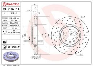 Brembo 09.9162.1X - Brzdový kotúč -