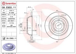 Brembo 08.E955.11 - Brzdový kotúč -