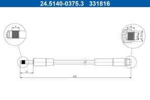ATE 24.5140-0375.3 - Brzdová hadica -