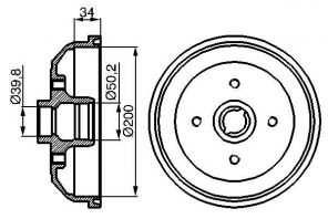 Bosch 0 986 477 040 - Brzdový bubon -
