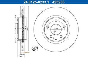 ATE 24.0125-0233.1 - Brzdový kotúč -