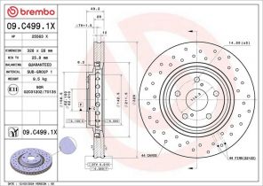 Brembo 09.C499.1X - Brzdový kotúč