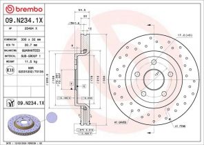 Brembo 09.N234.1X - Brzdový kotúč