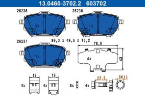 ATE 13.0460-3702.2 - Brzdové platničky -