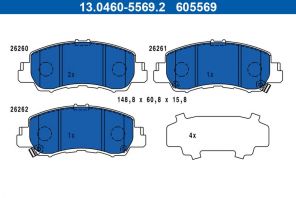 ATE 13.0460-5569.2 - Brzdové platničky -