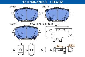 ATE 13.0470-3702.2 - Brzdové platničky -