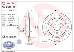 Brembo 08.A970.1X - Brzdový kotúč -