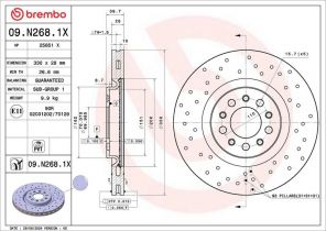 Brembo 09.N268.1X - Brzdový kotúč
