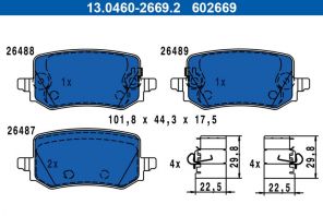 ATE 13.0460-2669.2 - Brzdové platničky -