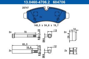 ATE 13.0460-4706.2 - Brzdové platničky -