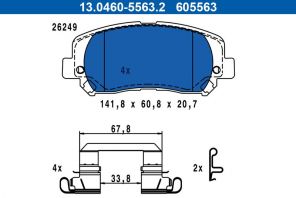 ATE 13.0460-5563.2 - Brzdové platničky -